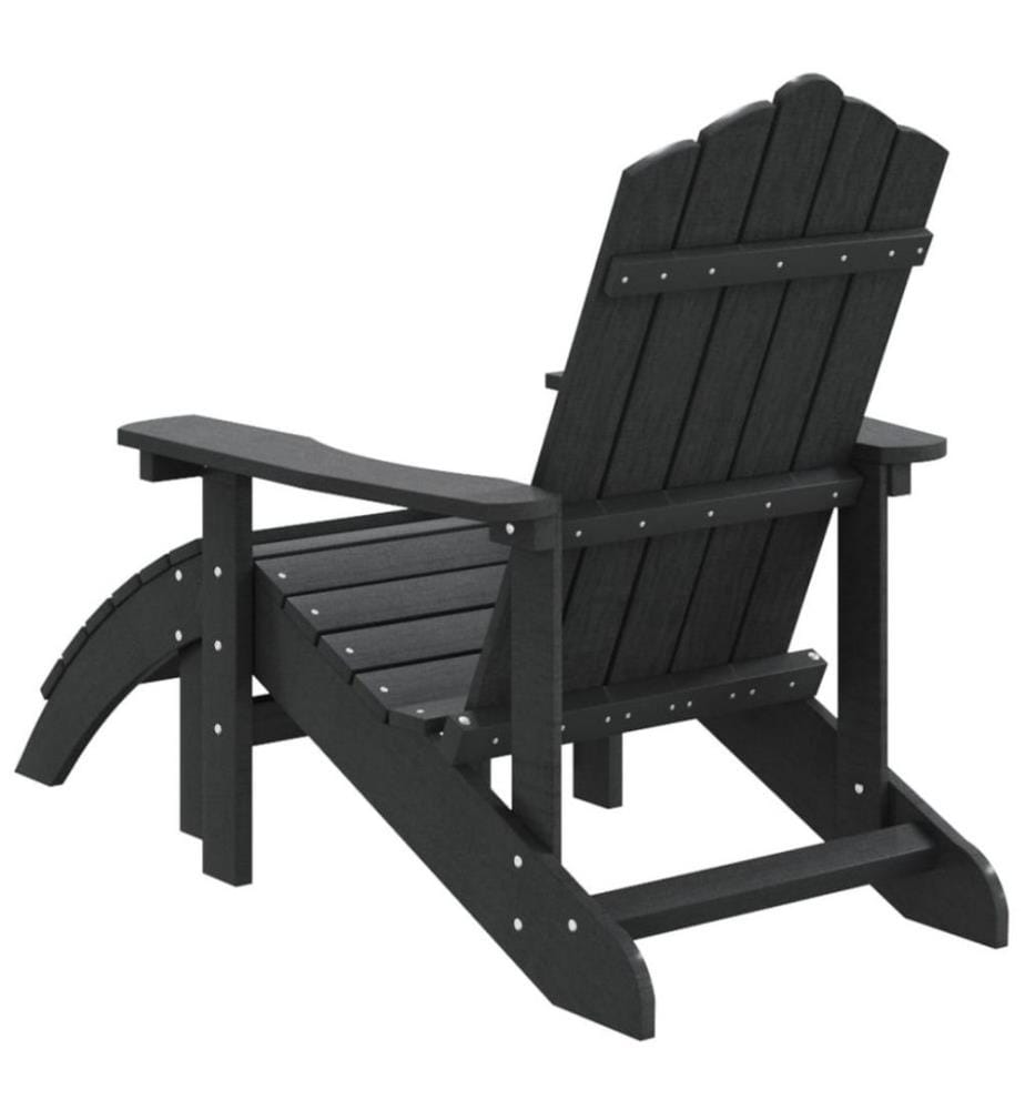 Chaise de jardin Adirondack avec repose-pied PEHD Anthracite