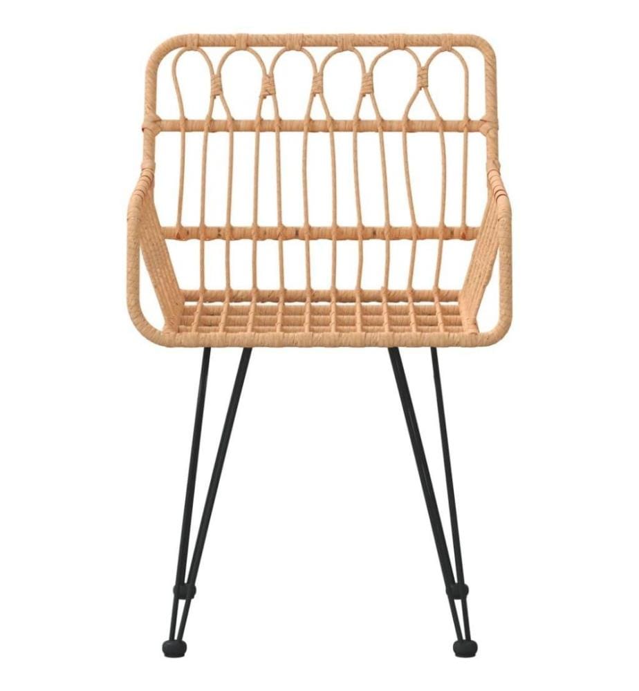 Gartenstühle 2 Stk. mit Armlehnen 56x64x80 cm PE-Rattan