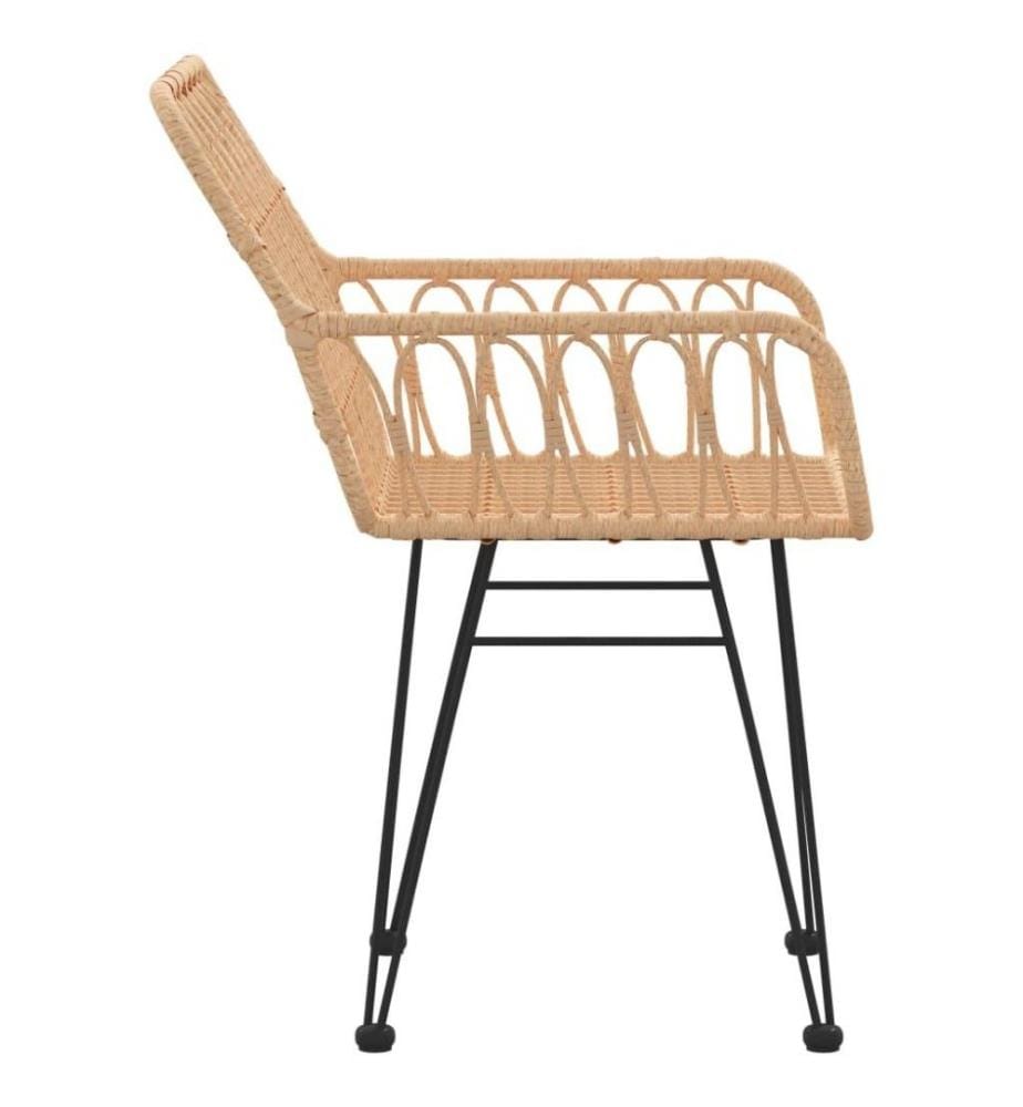 Gartenstühle 2 Stk. mit Armlehnen 56x64x80 cm PE-Rattan