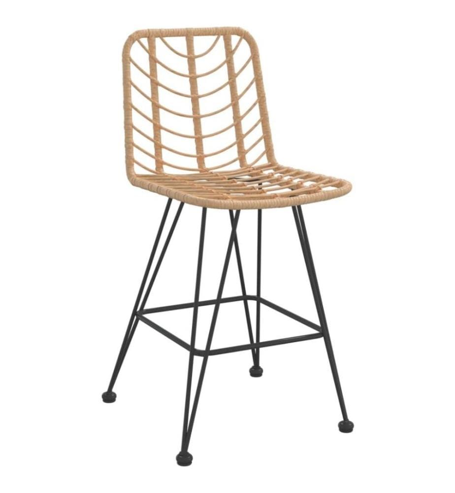 Tabourets de bar 2 pcs 45x56x103,5 cm Résine tressée et acier