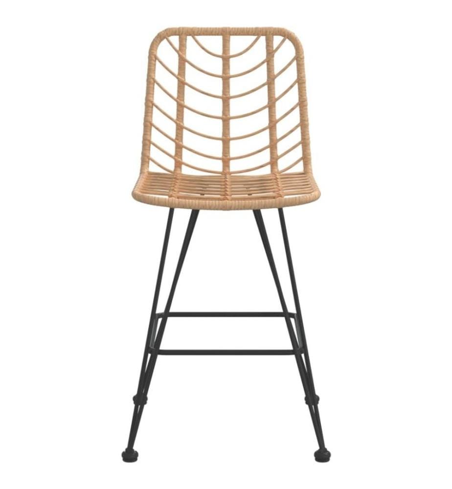 Tabourets de bar 2 pcs 45x56x103,5 cm Résine tressée et acier