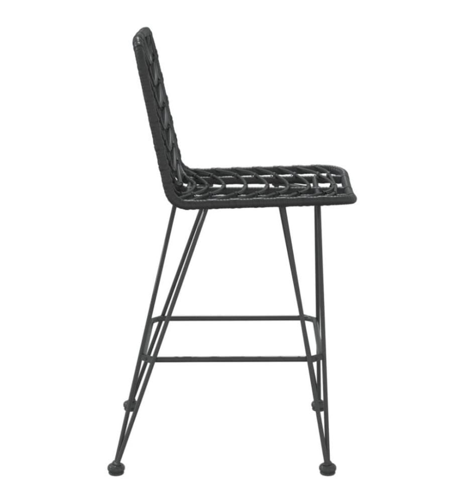 Tabourets de bar 2 pcs Noir 45x56x103,5 cm Résine tressée acier