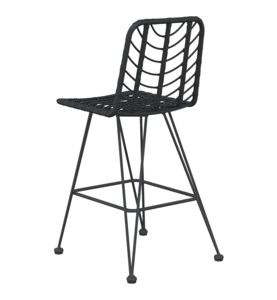 Tabourets de bar 2 pcs Noir 45x56x103,5 cm Résine tressée acier