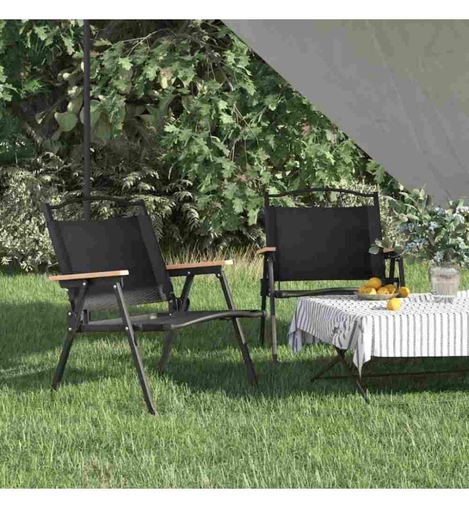 Chaises de camping 2 pcs Noir 54x43x59 cm Tissu Oxford