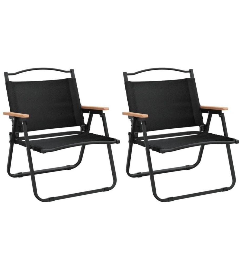 Chaises de camping 2 pcs Noir 54x43x59 cm Tissu Oxford