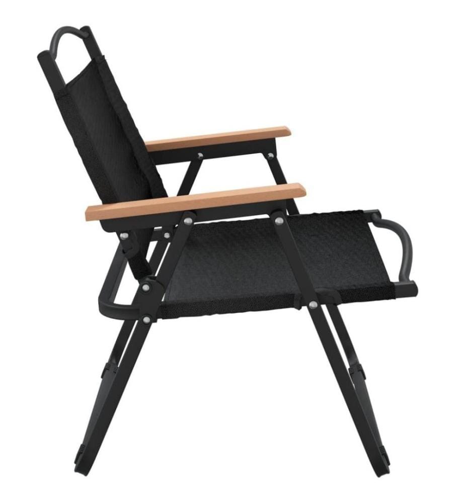 Chaises de camping 2 pcs Noir 54x43x59 cm Tissu Oxford