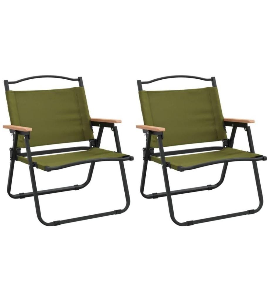 Campingstühle 2 Stk. Grün 54x43x59 cm Oxford-Gewebe
