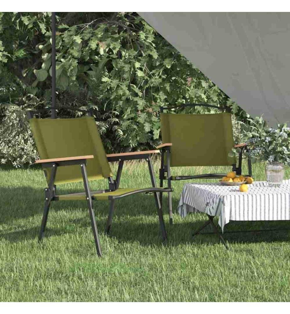 Campingstühle 2 Stk. Grün 54x55x78 cm Oxford-Gewebe