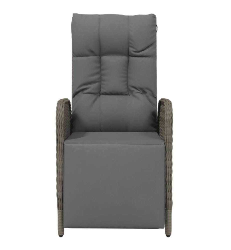 Garten-Relaxsessel mit Kissen 2 Stk. Poly Rattan Grau