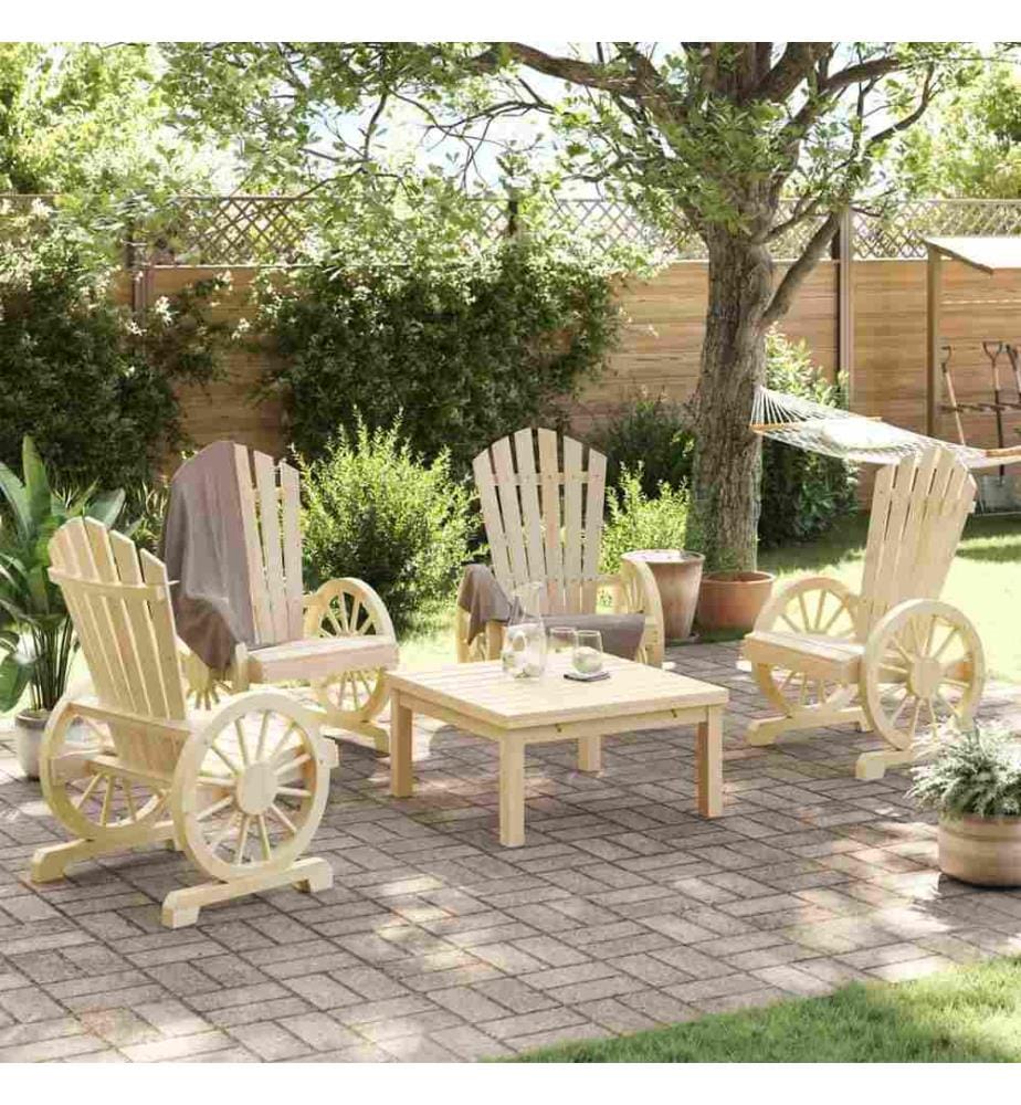 Chaises de jardin Adirondack 4 pcs bois de sapin massif