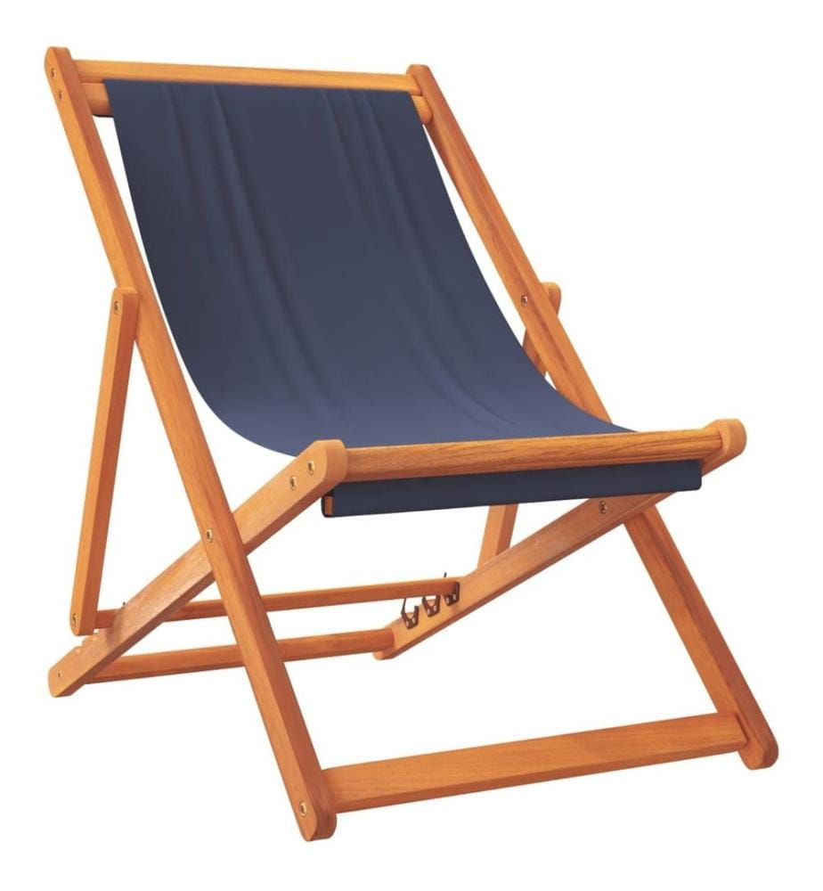 Strandstühle 2 Stk. Klappbar Blau Stoff