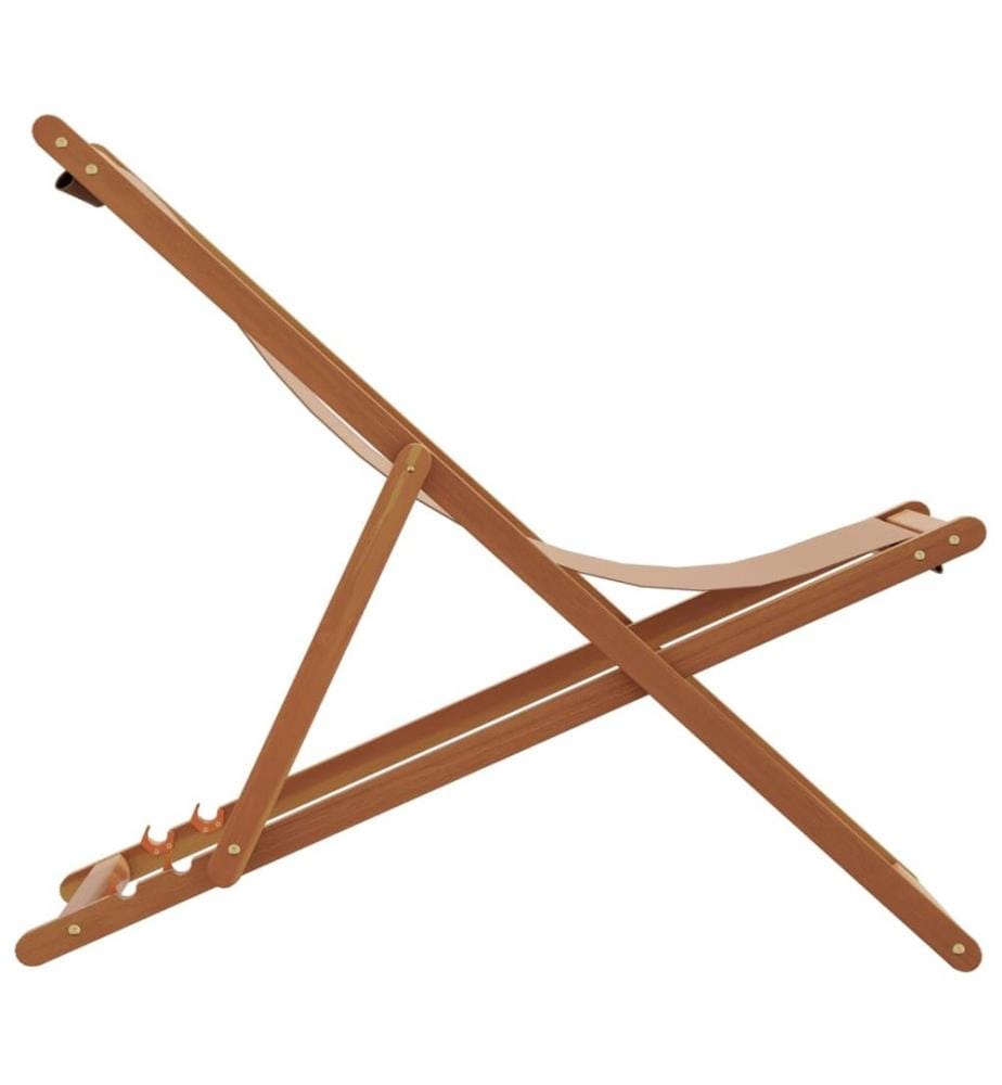 Strandstühle 2 Stk. Klappbar Taupe Stoff und Massivholz