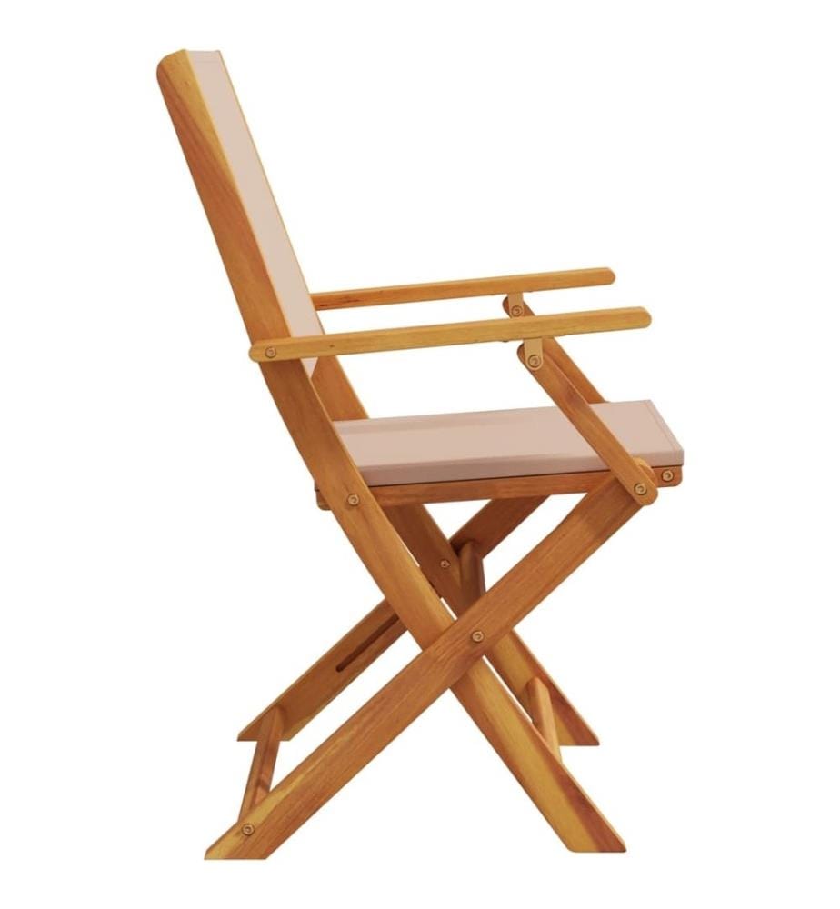 Chaises de jardin pliantes lot de 6 taupe tissu et bois massif