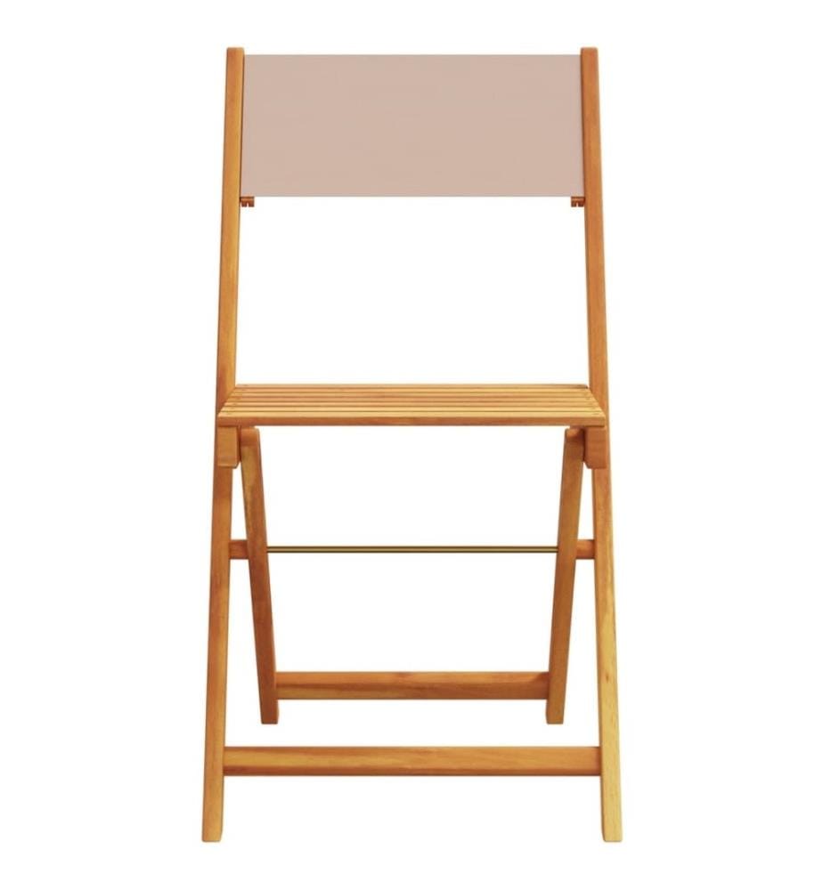 Gartenstühle 6 Stk. Klappbar Taupe Stoff und Massivholz