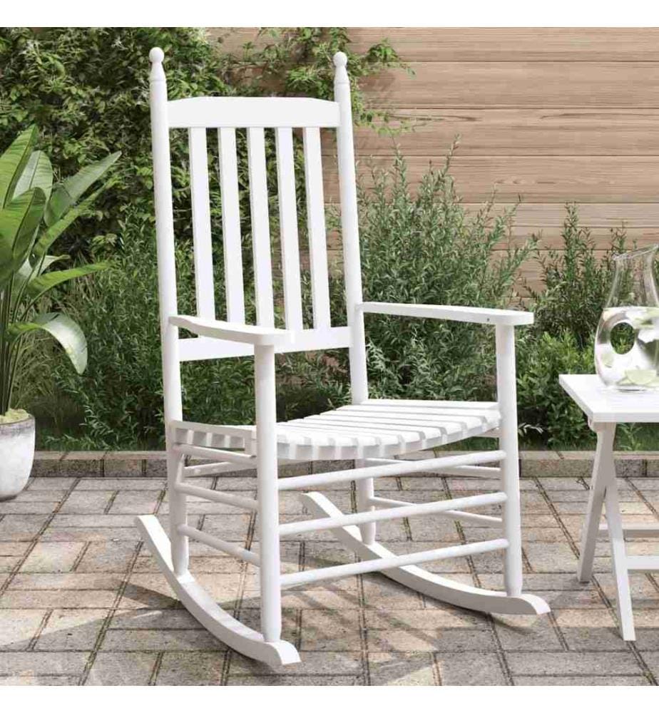 Chaises à bascule sièges incurvés lot de 2 blanc sapin massif
