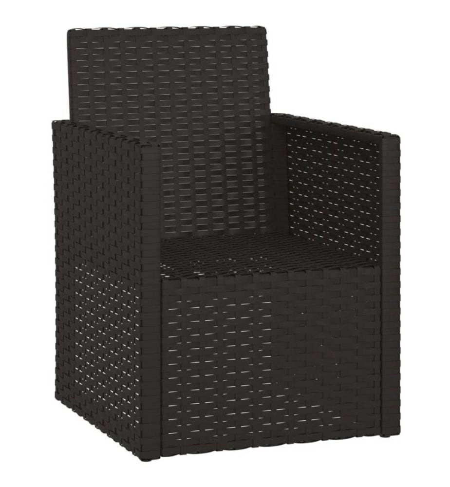 Gartensessel mit Kissen Schwarz Poly Rattan