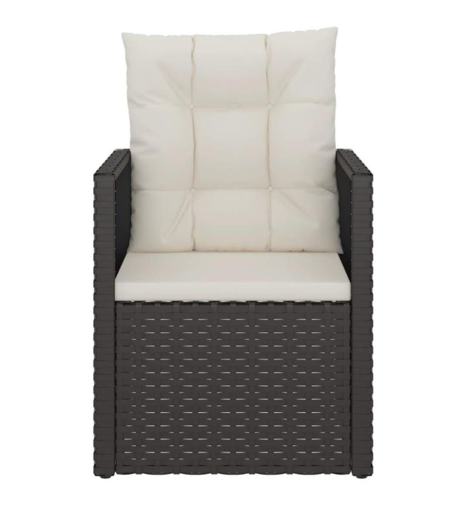 Gartensessel mit Kissen Schwarz Poly Rattan