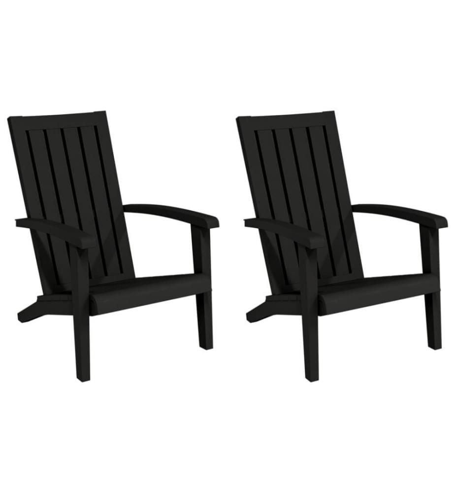 Chaises de jardin Adirondack lot de 2 noir polypropylène