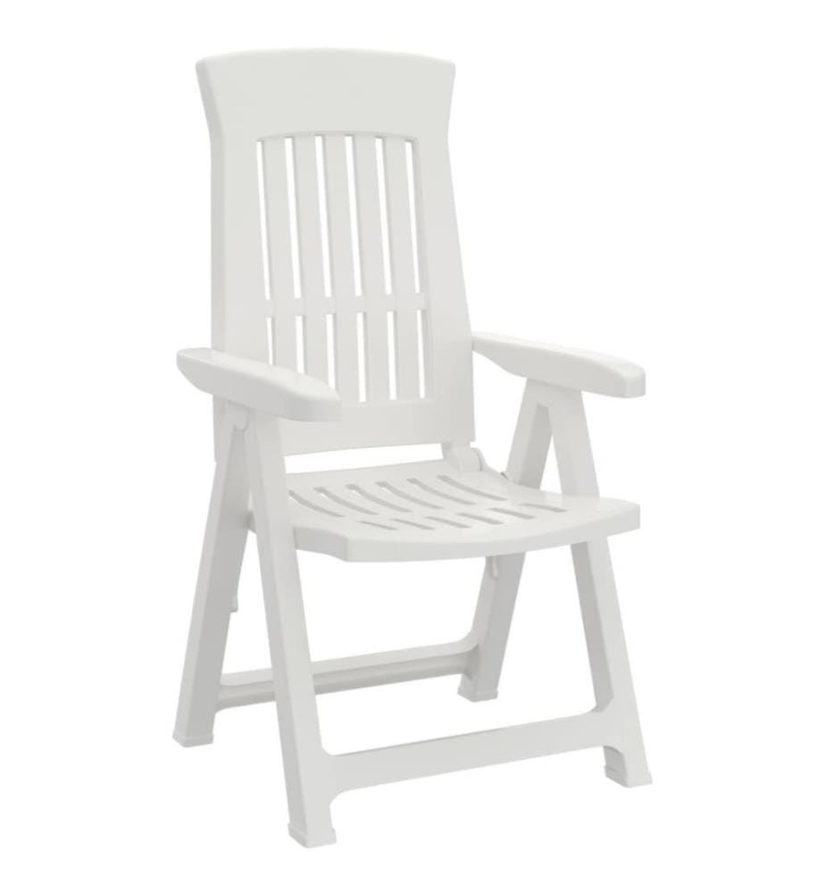 Gartenstühle 2 Stk. Verstellbar Weiss PP