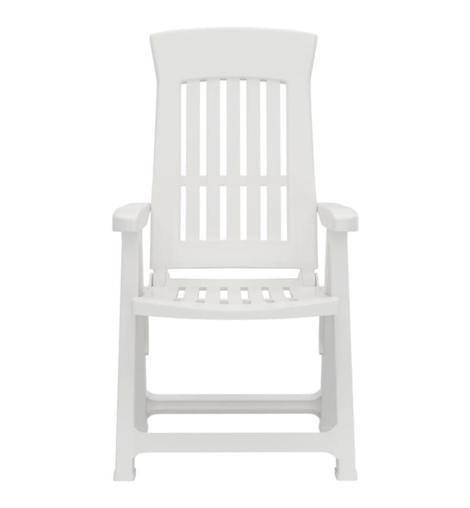 Gartenstühle 2 Stk. Verstellbar Weiss PP