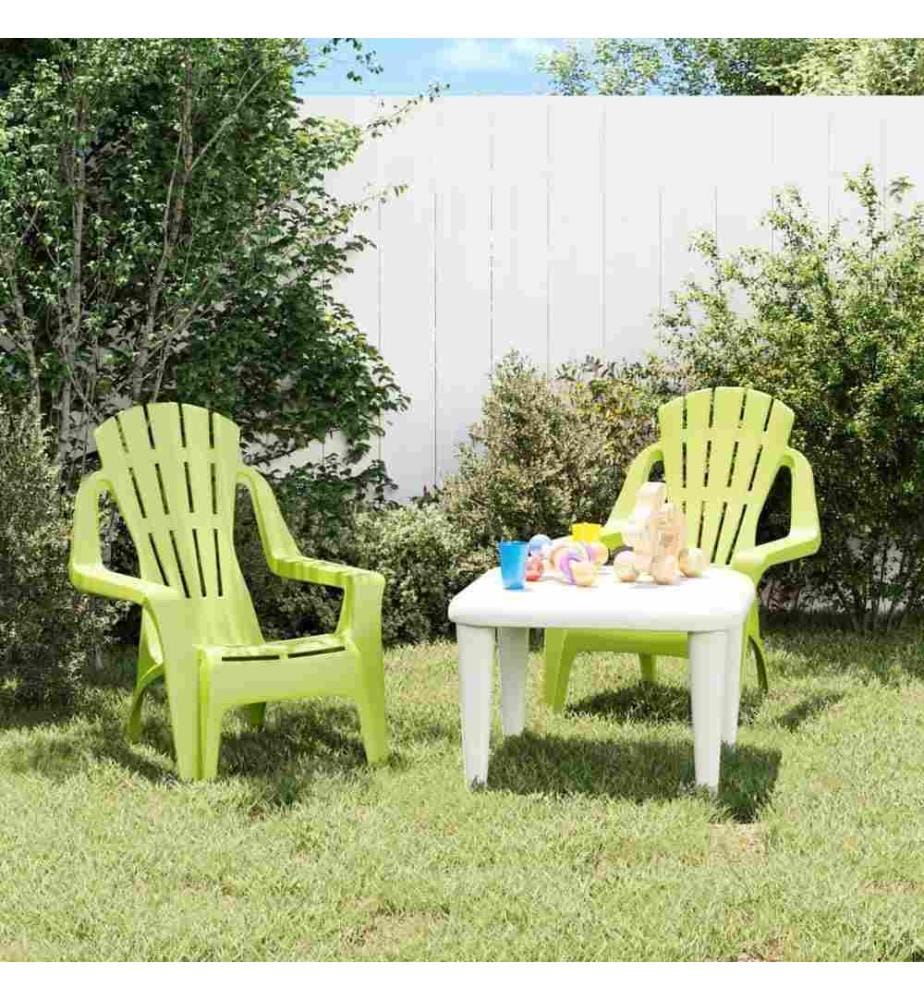 Chaises de jardin pour enfants lot de 2 vert 37x34x44 cm PP