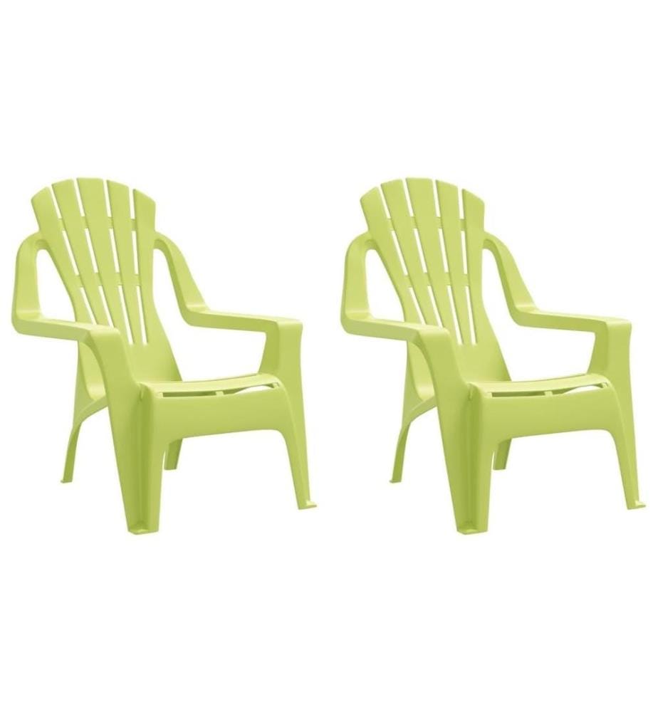 Chaises de jardin pour enfants lot de 2 vert 37x34x44 cm PP