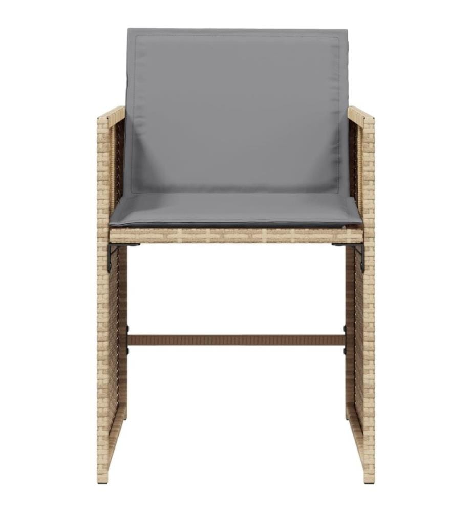 Chaises de jardin avec coussins lot de 4 mélange beige
