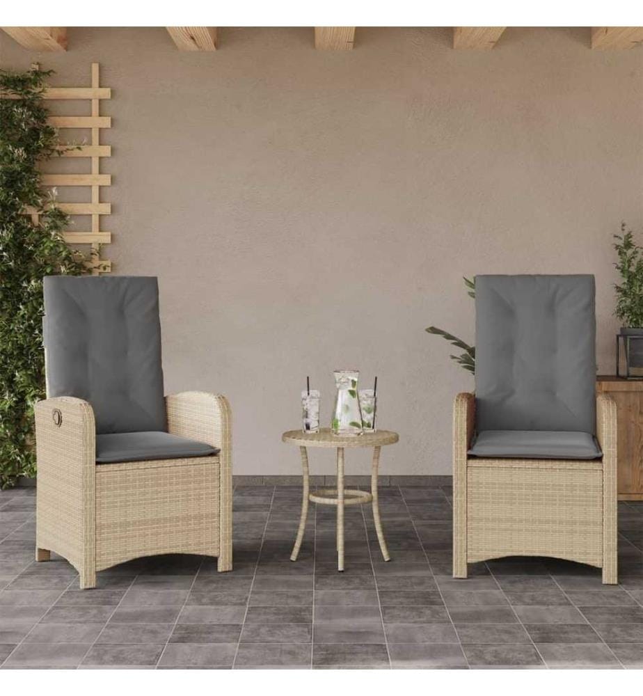 Gartensessel Kissen 2Stk. Verstellbar Beigemischung Poly Rattan