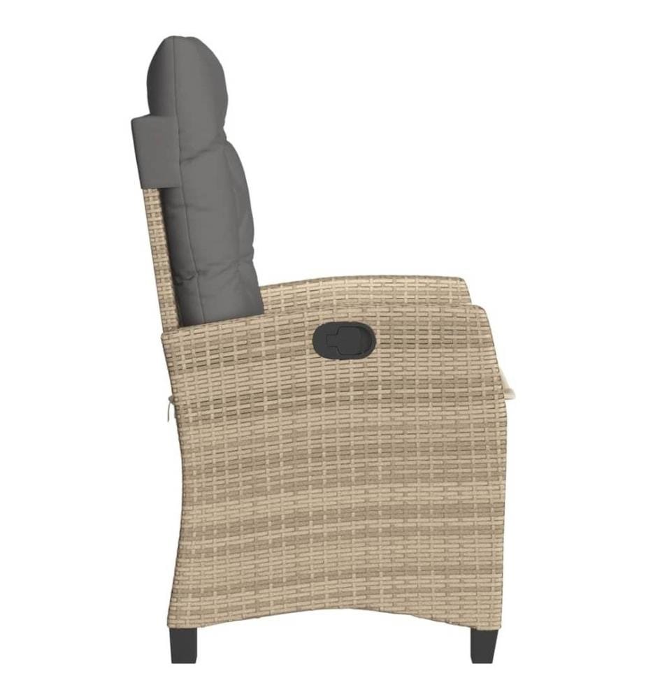 Gartensessel mit Kissen Verstellbar Beigemischung Poly Rattan