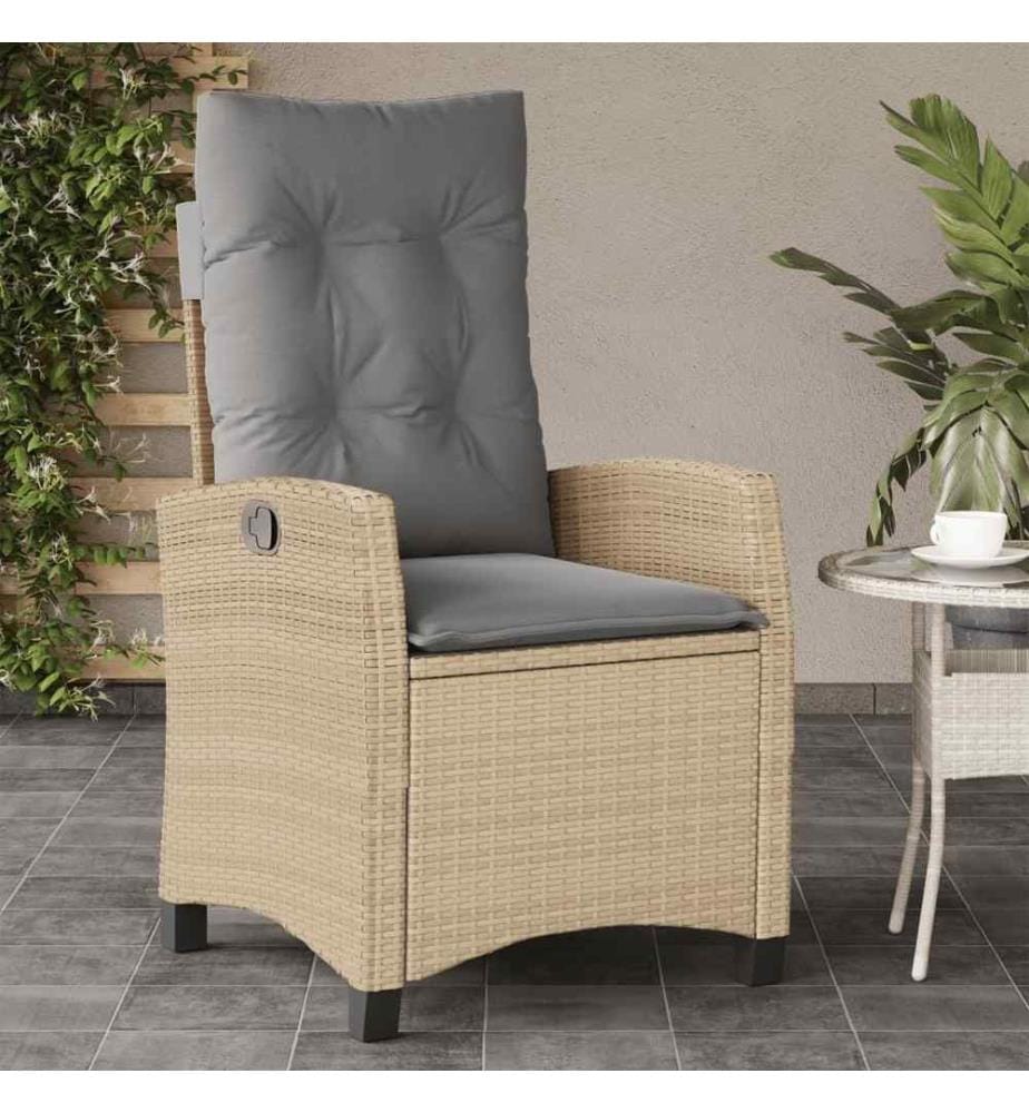 Gartensessel Kissen 2Stk. Verstellbar Beigemischung Poly Rattan