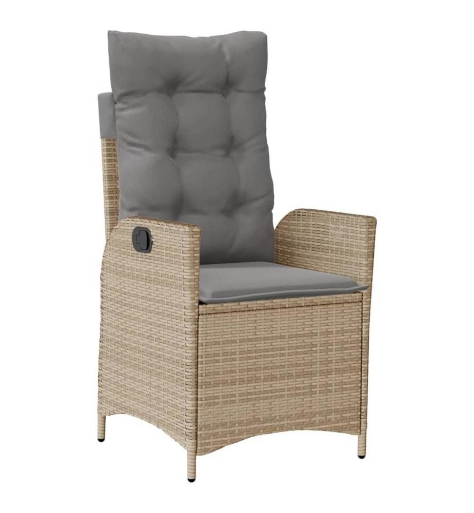 Gartensessel mit Kissen Verstellbar Beigemischung Poly Rattan