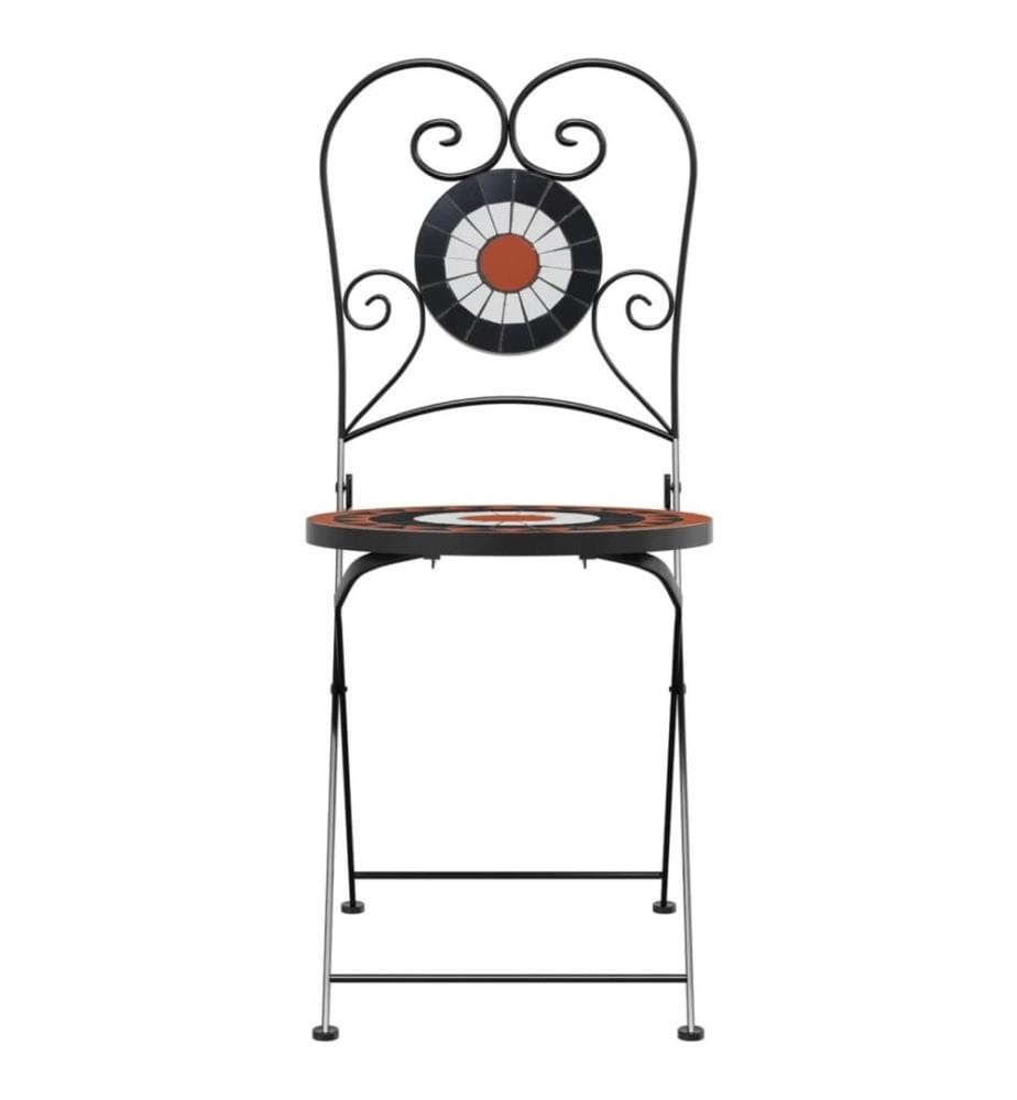 Chaises de bistro pliables 2 pcs terre cuite et blanc céramique