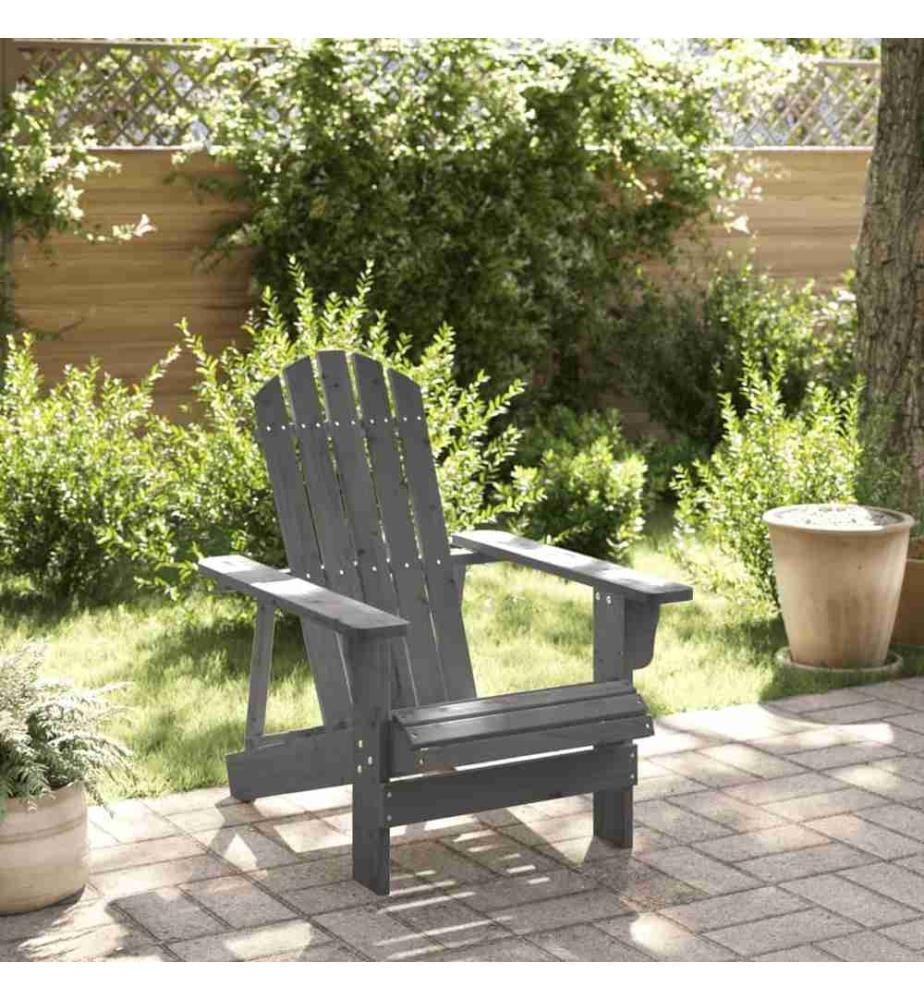 Adirondack-Stuhl Grau 69x85x90,5 cm Massivholz Tanne