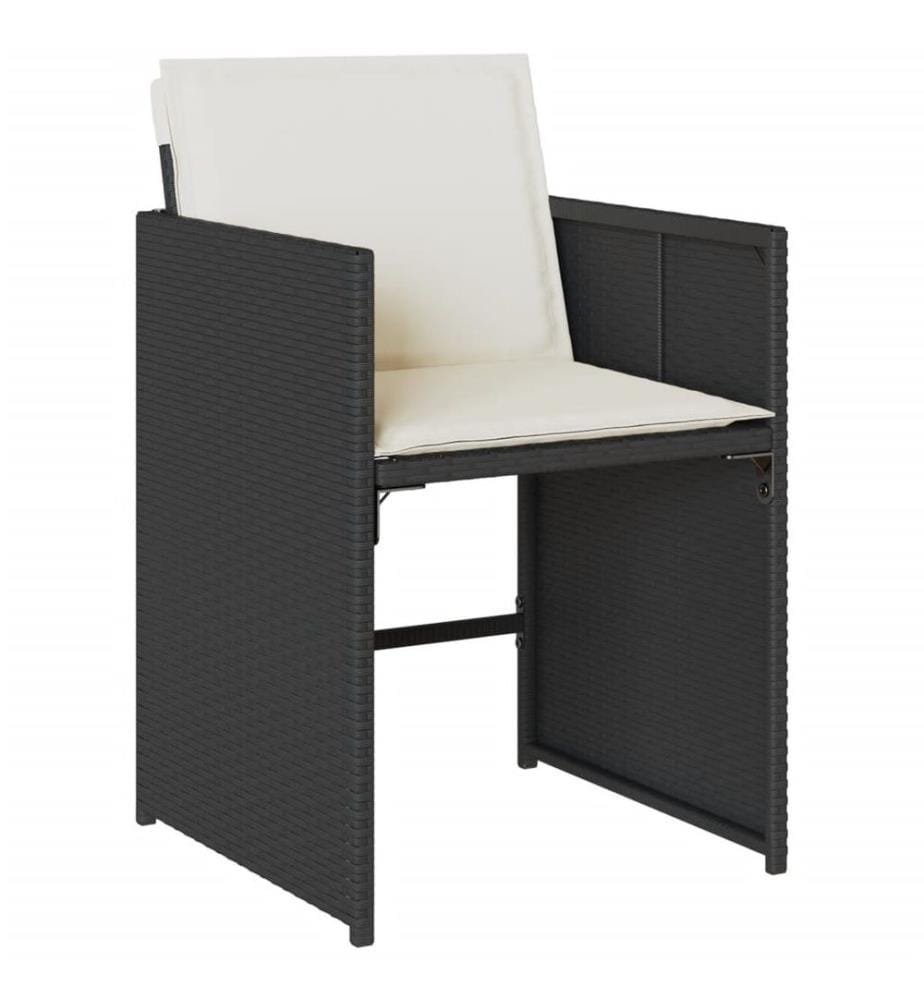 Gartenstühle mit Kissen 4 Stk. Schwarz Poly Rattan