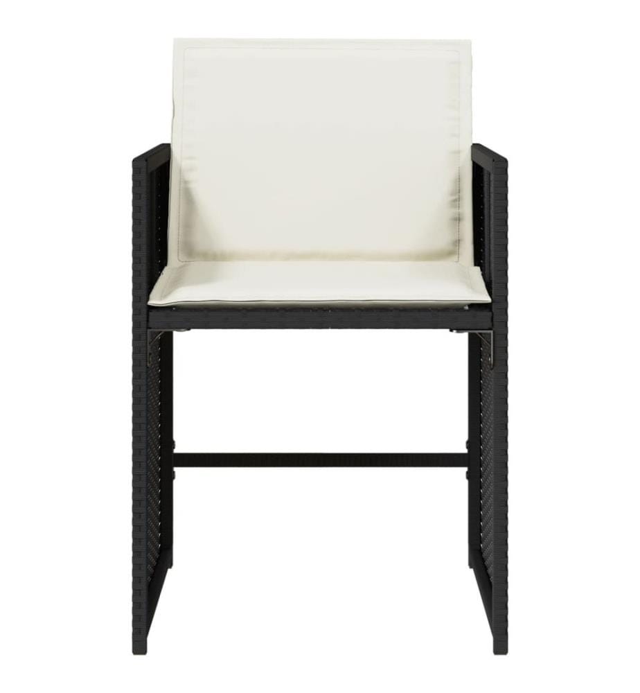 Gartenstühle mit Kissen 4 Stk. Schwarz Poly Rattan