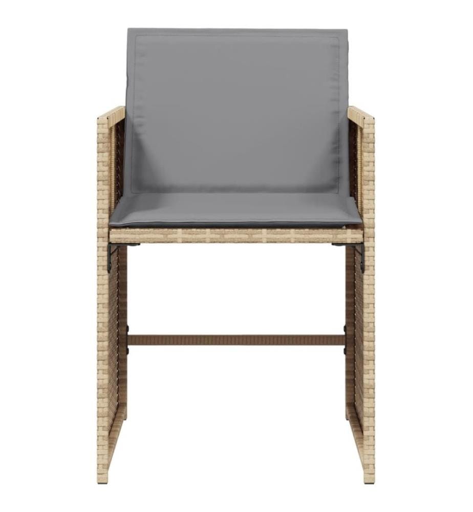 Chaises de jardin avec coussins lot de 4 mélange beige