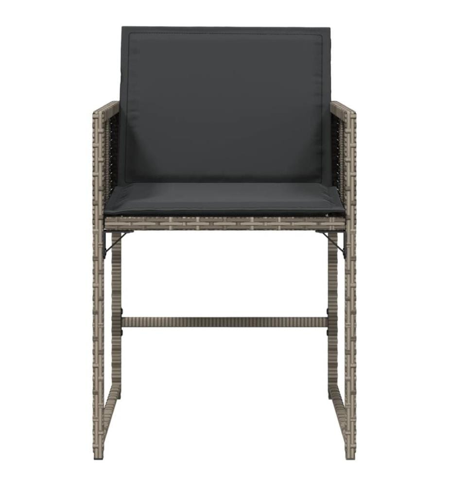 Chaises de jardin avec coussins lot de 4 gris résine tressée