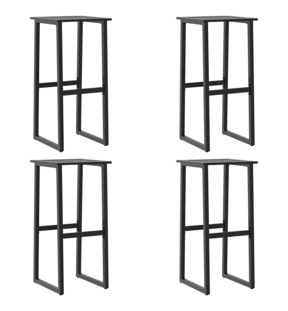Barhocker 4 Stk. Schwarz 38x38x80 cm Pulverbeschichteter Stahl