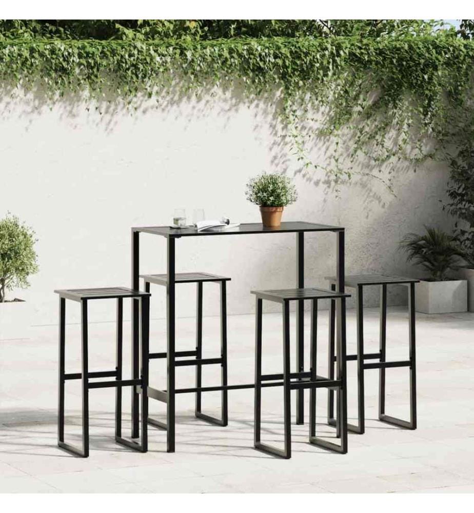 Barhocker 4 Stk. Schwarz 38x38x80 cm Pulverbeschichteter Stahl