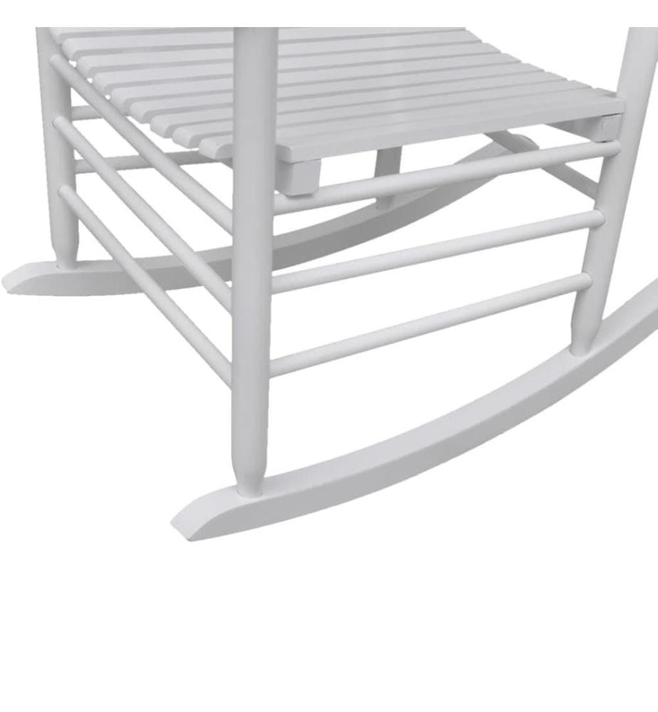 Chaise à bascule avec siège incurvé Blanc Bois