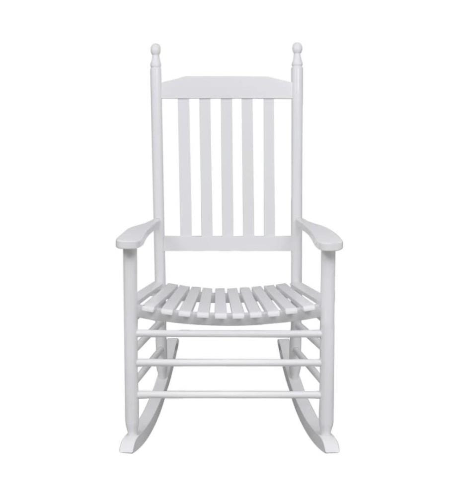 Chaise à bascule avec siège incurvé Blanc Bois
