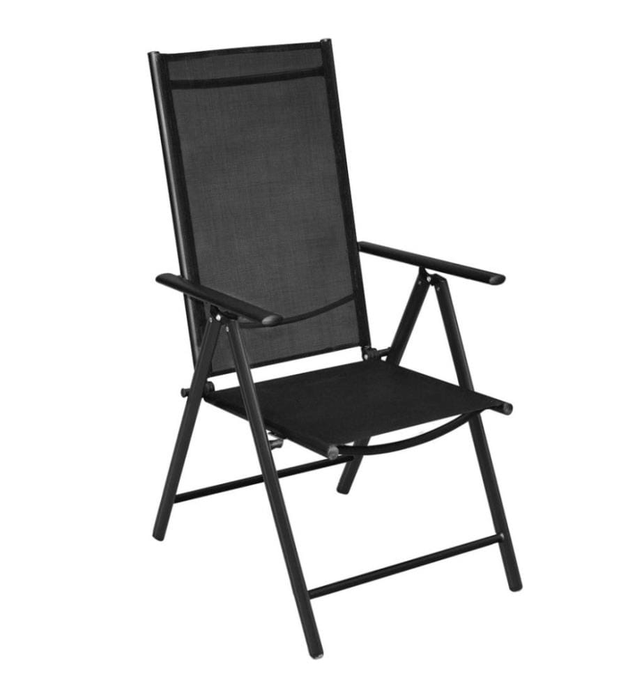 Gartenstühle Klappbar 2 Stk. Aluminium und Textilene Schwarz