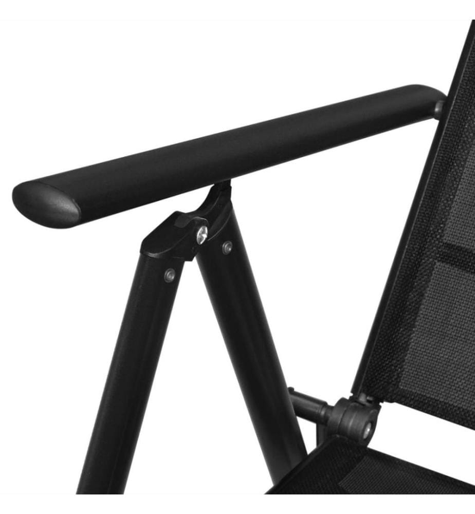 Gartenstühle Klappbar 2 Stk. Aluminium und Textilene Schwarz