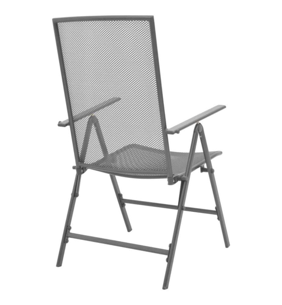 Stapelbare Gartenstühle 2 Stk. Stahl Grau