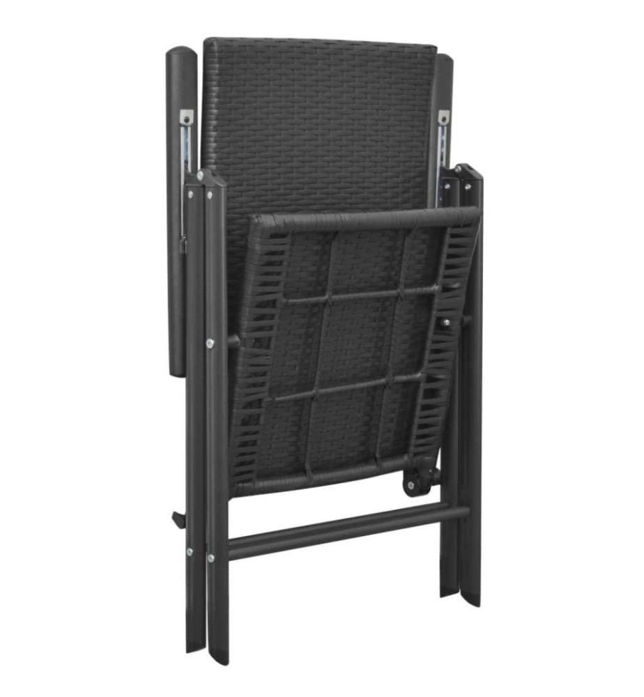 Stapelbare Gartenstühle 2 Stk. Poly Rattan Schwarz