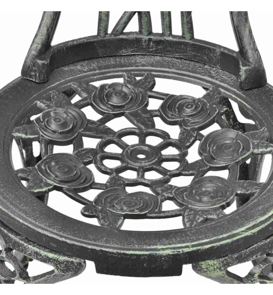Chaises de bistro 2 pcs Aluminium coulé Vert