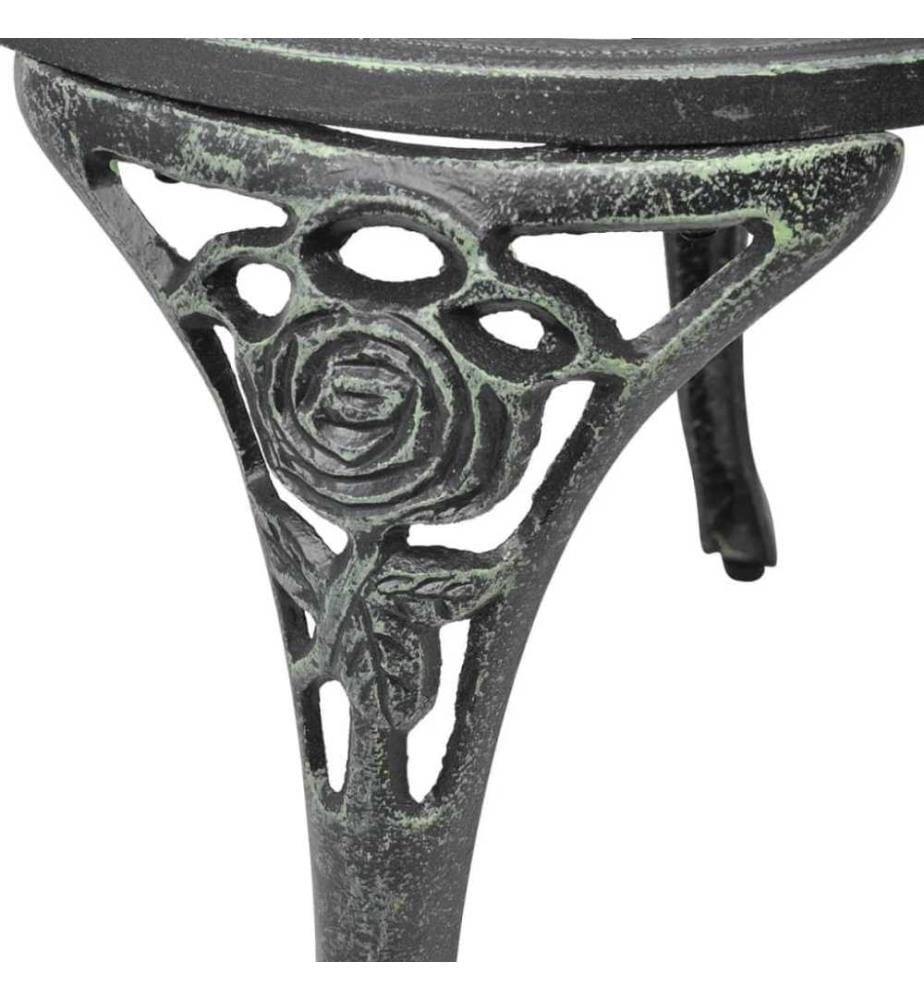 Chaises de bistro 2 pcs Aluminium coulé Vert