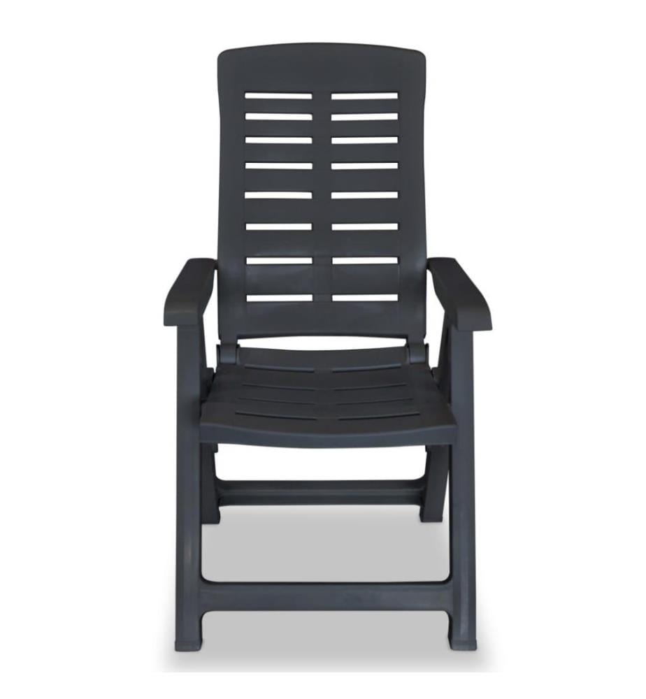 2 pcs Chaises inclinables de jardin Plastique Anthracite