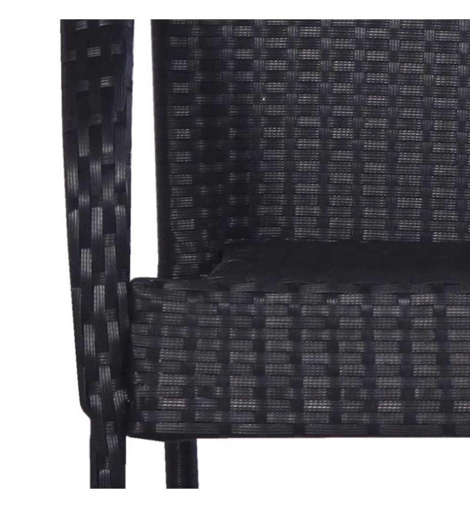 Stapelbare Gartenstühle 2 Stk. Poly Rattan Schwarz