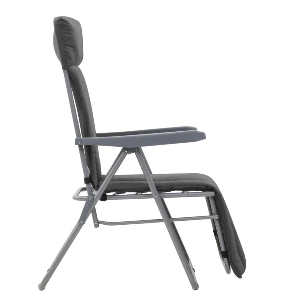 Klappbare Gartenstühle mit Polstern 2 Stk. Grau